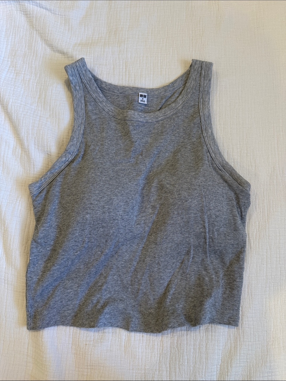 Uniqlo Grey Ribbed Tank Top